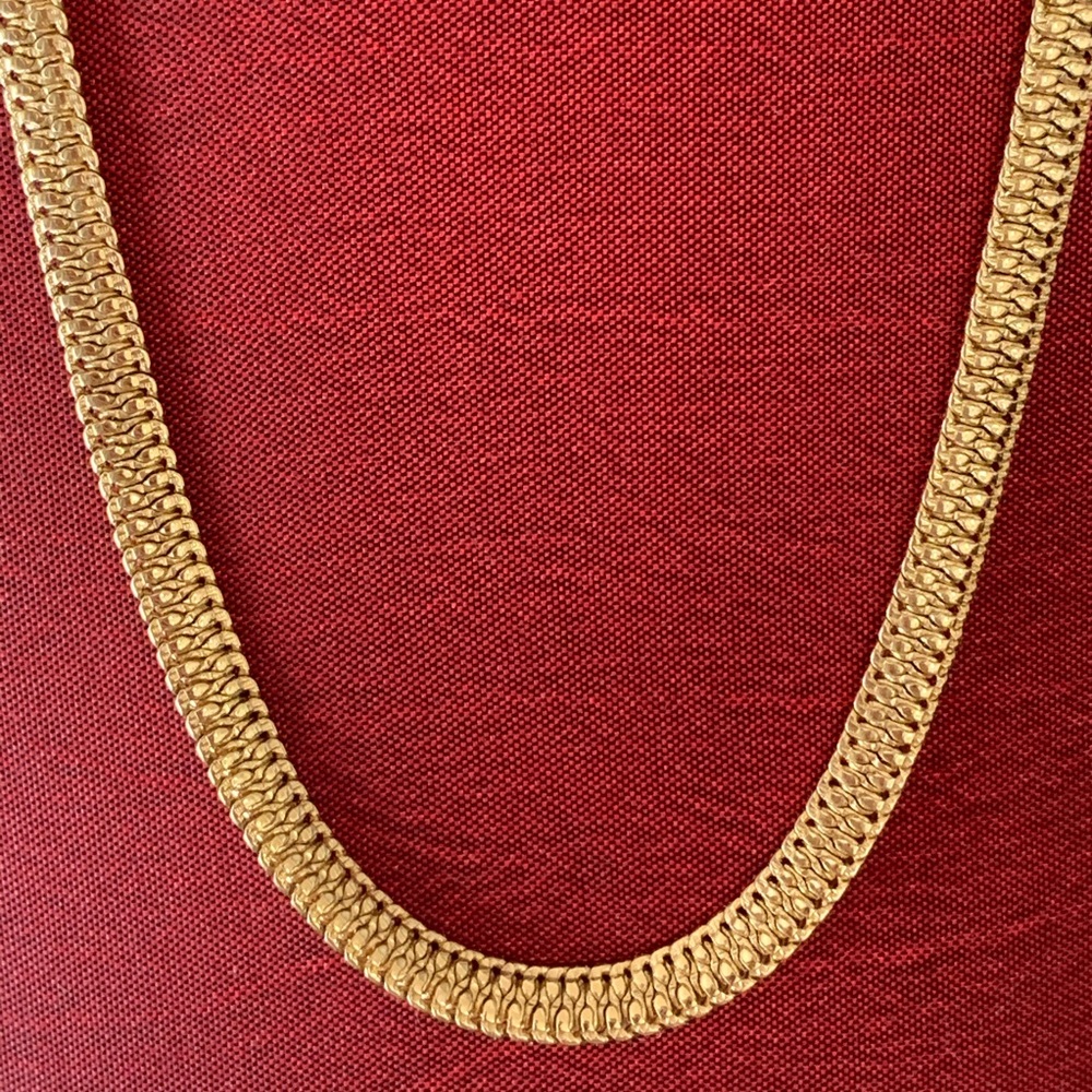 Vintage 14k gold electroplated herringbone chain